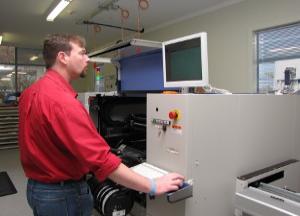 PCB assembly at Pertronic Industries factory in Lower Hutt